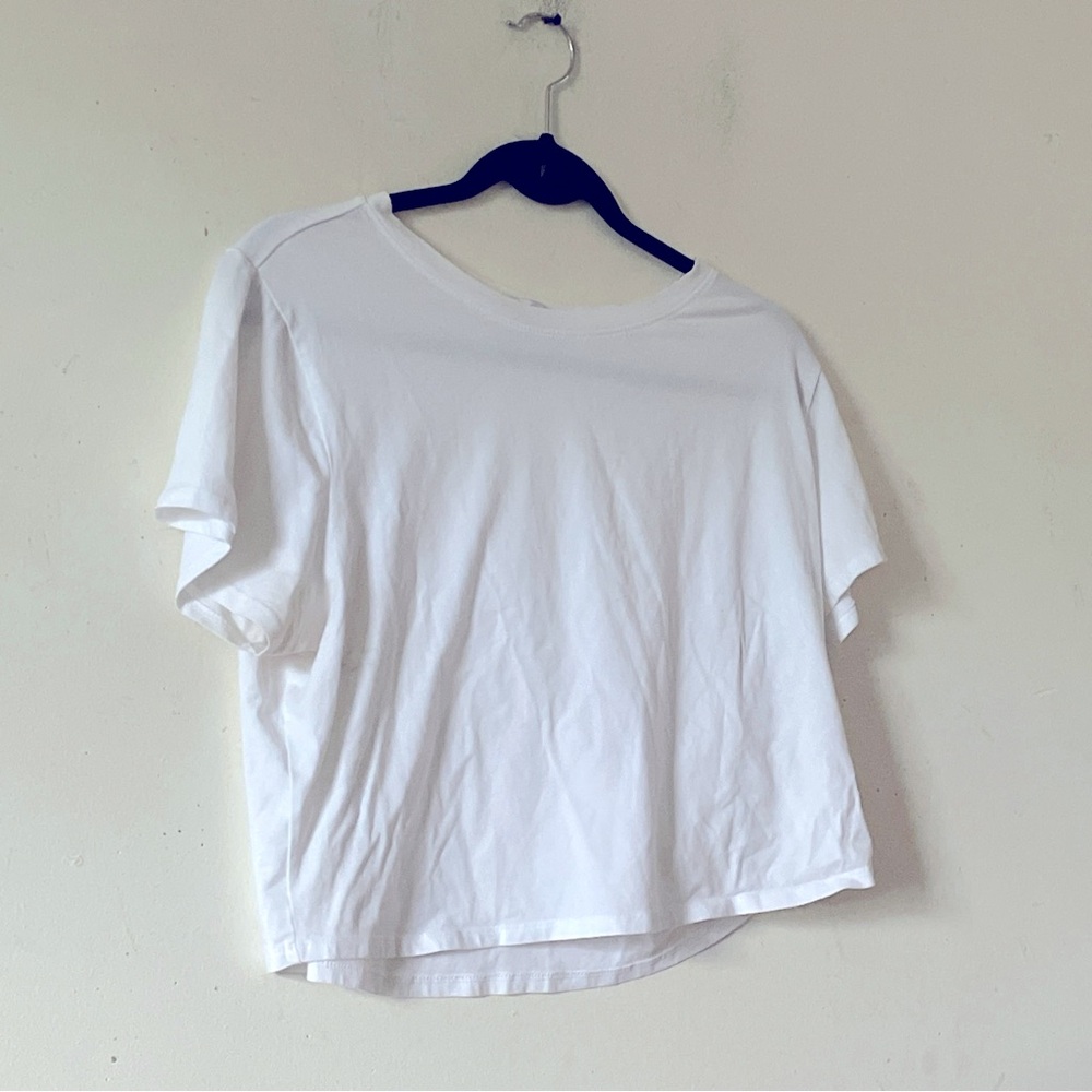 Fashion Nova, white, crop, tee,2x